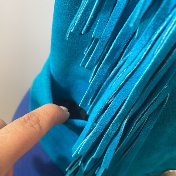 Pioneer Wear 80’s  fringe vest, turquoise EUC - Picture 7 of 11